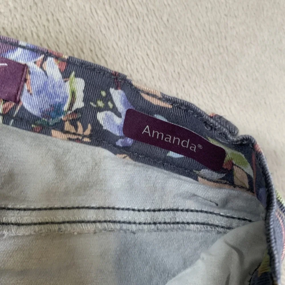 Gloria Vanderbilt Pants‎ Womens 4 Gray Floral Amanda Straight Leg Stretch Cotton - Picture 11 of 14